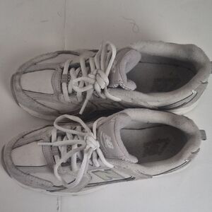 New Balance Kids' White and Gray Sneakers